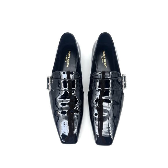 NIB Saint Laurent Tristan Loafers EU 42 US 9 Crystal Black Patent Leather $1,390 main image 6